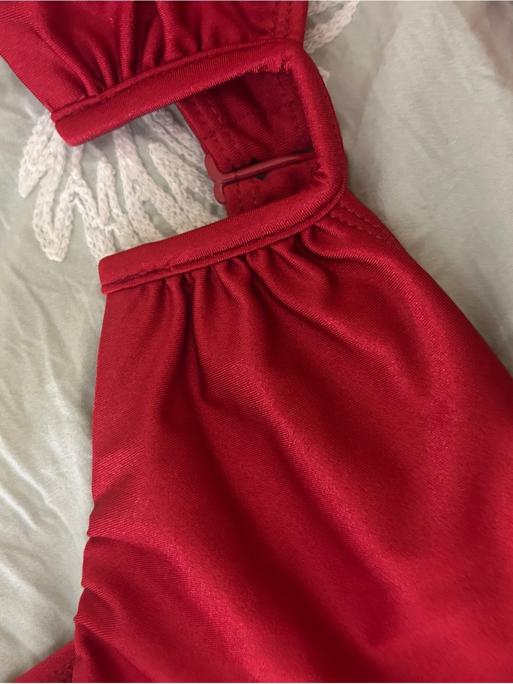 Red Bikini Set - Top & High Cut Bottoms M/L - Picture 3 of 3
